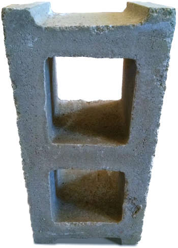 Cinder block made from AGS geopolymer concrete.